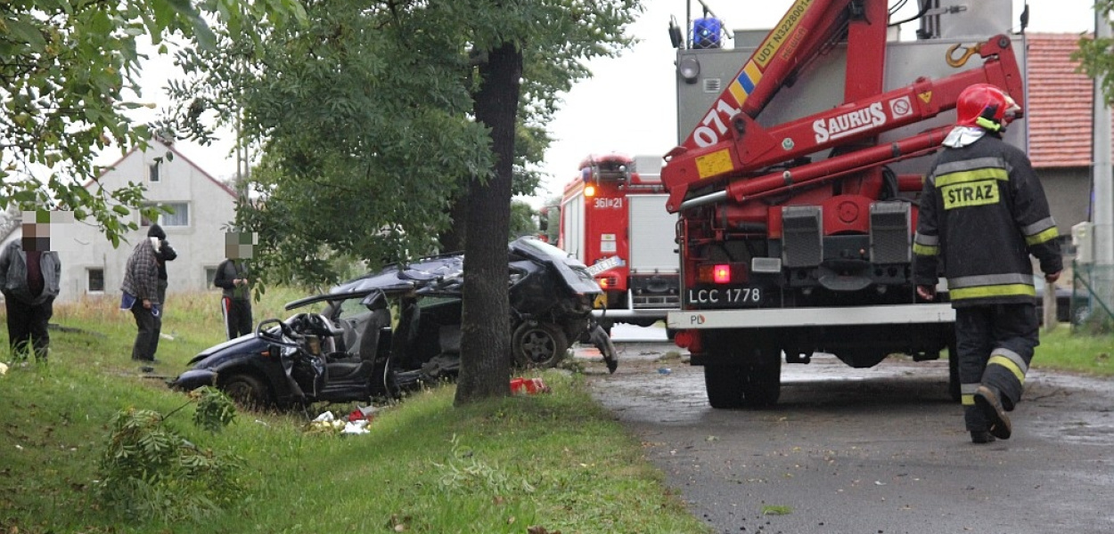 Wypadek w Grzymalinie. Droga zablokowana