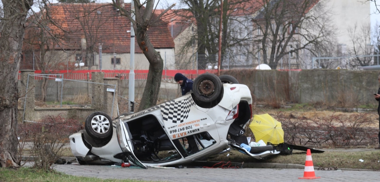 Dachował "nauką jazdy" na Słubickiej