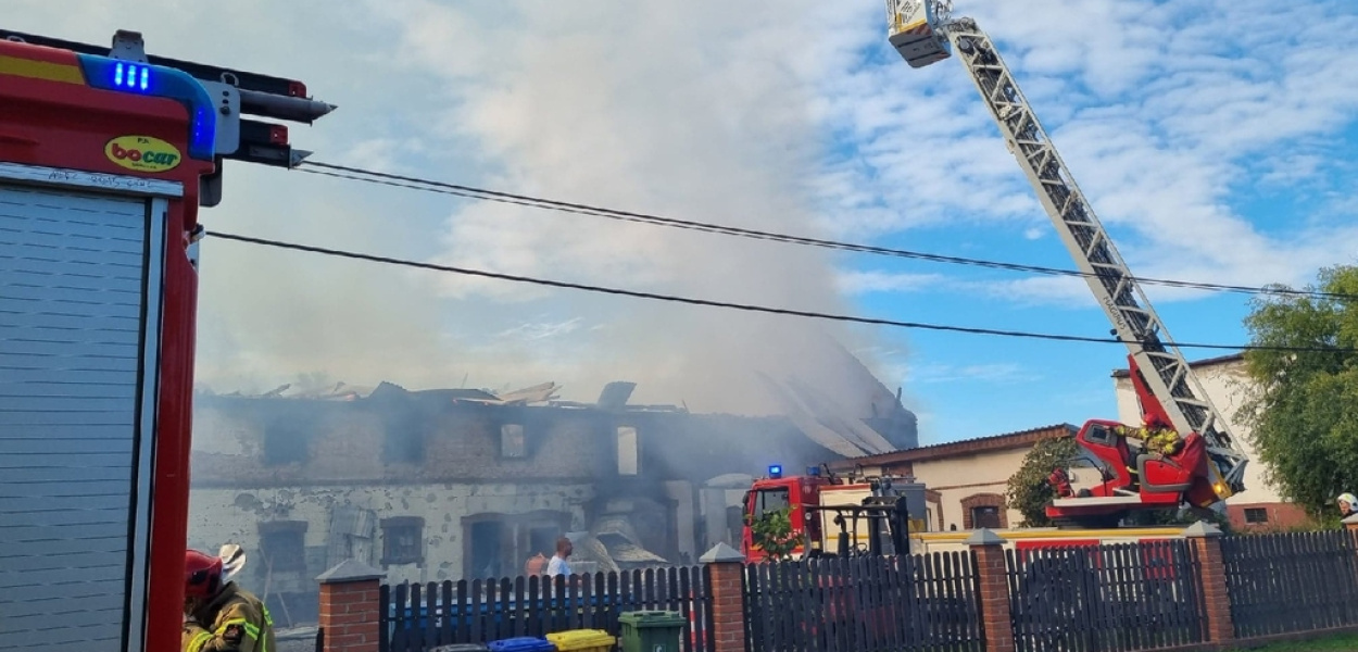 Pożar budynku w Koskowicach