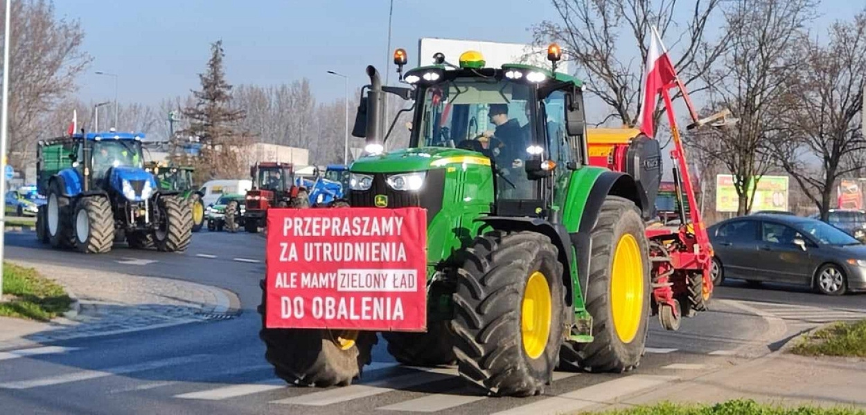 Trwa protest rolników. Jaworzyńska sparaliżowana