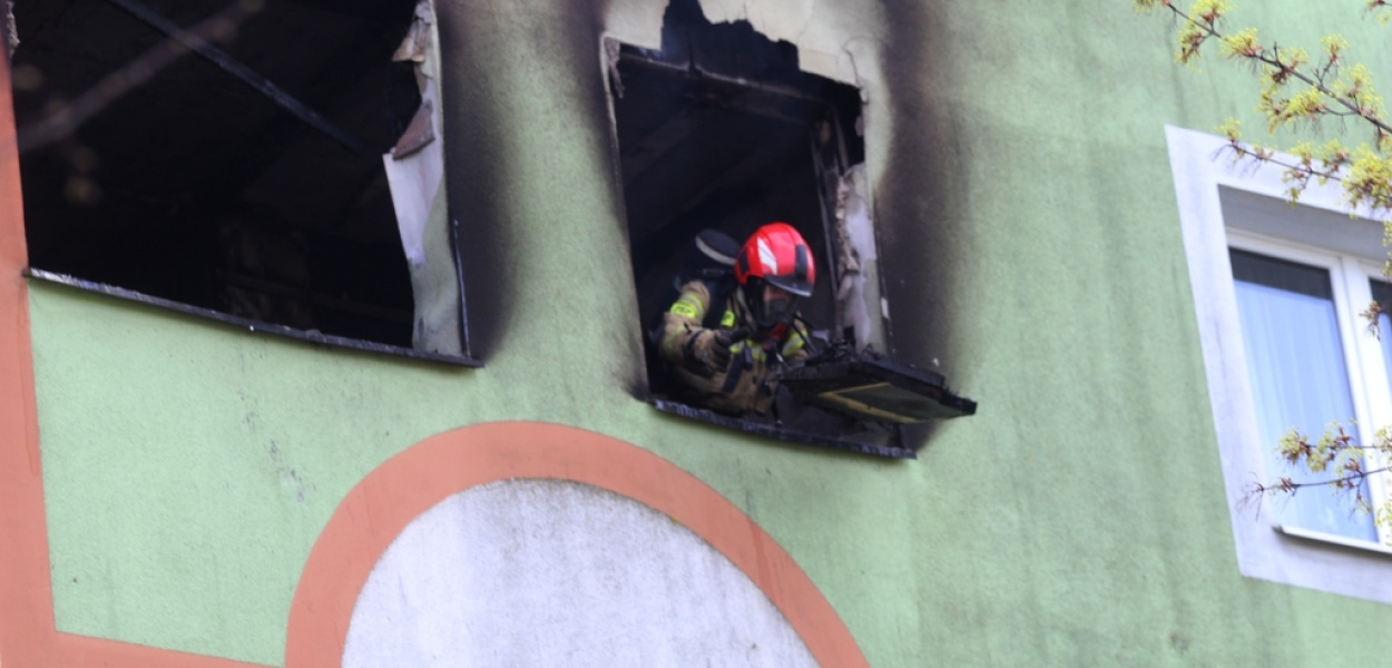 Spłonęło mieszkanie przy ulicy Horyzontalnej