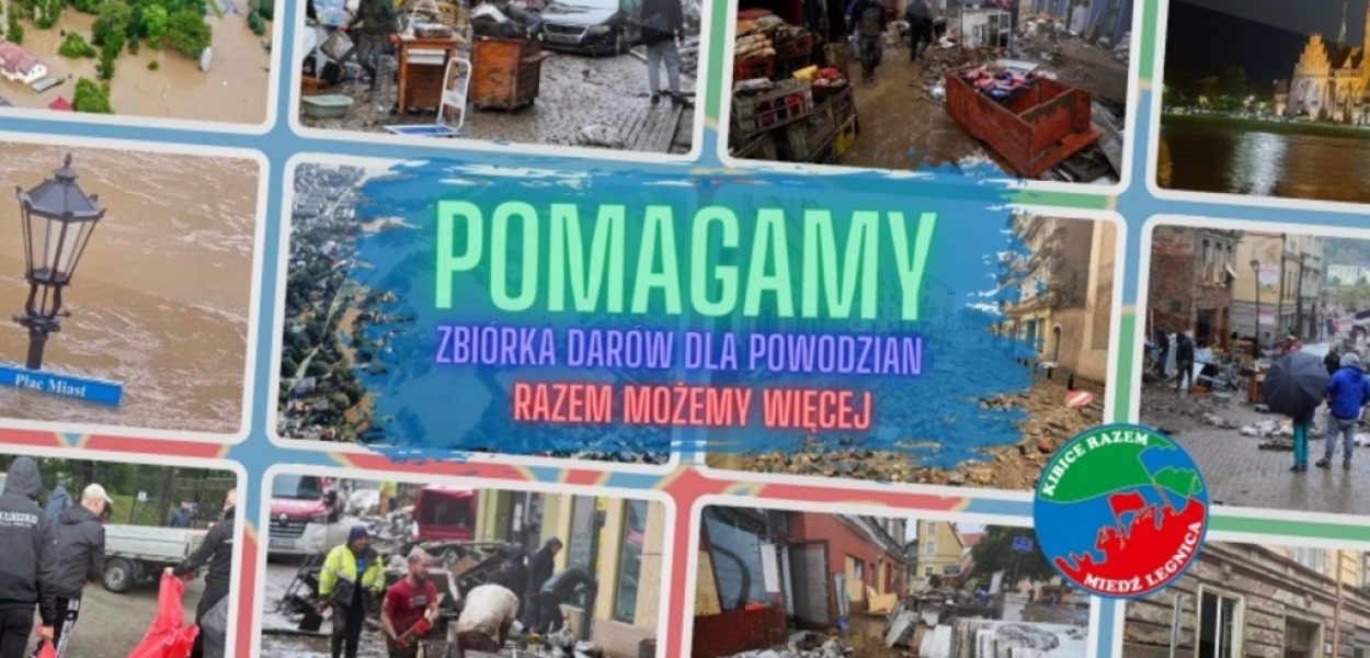 Kibice Miedzi Legnica pomagają powodzianom