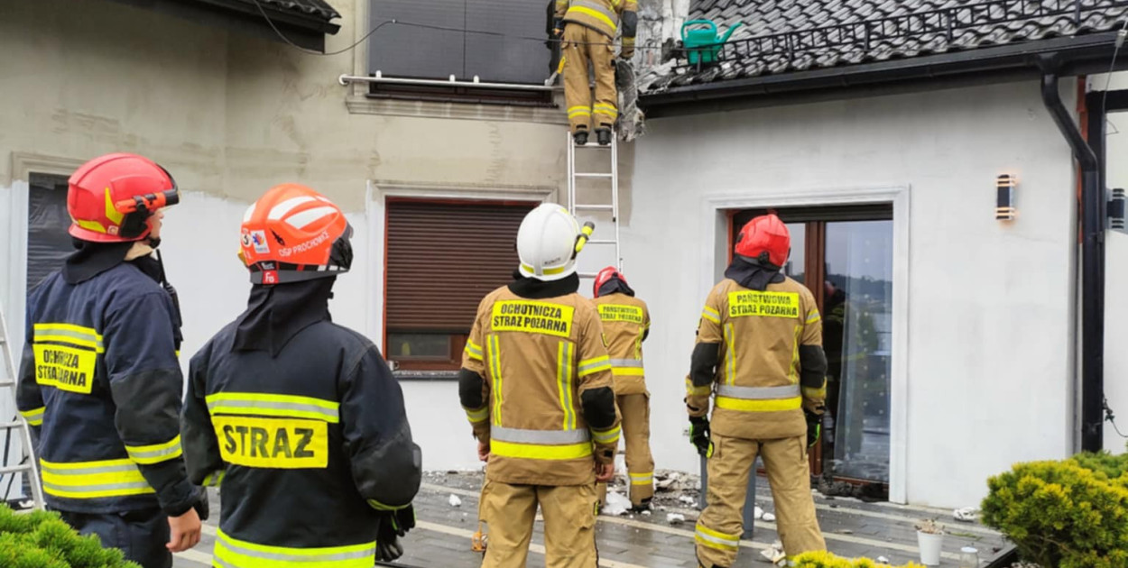 Pożar poddasza domu jednorodzinnego w Spalonej (OSP Kunice)