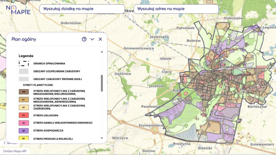 Jest projekt Planu Ogólnego Legnicy (źródło: geoportal-krajowy.pl)