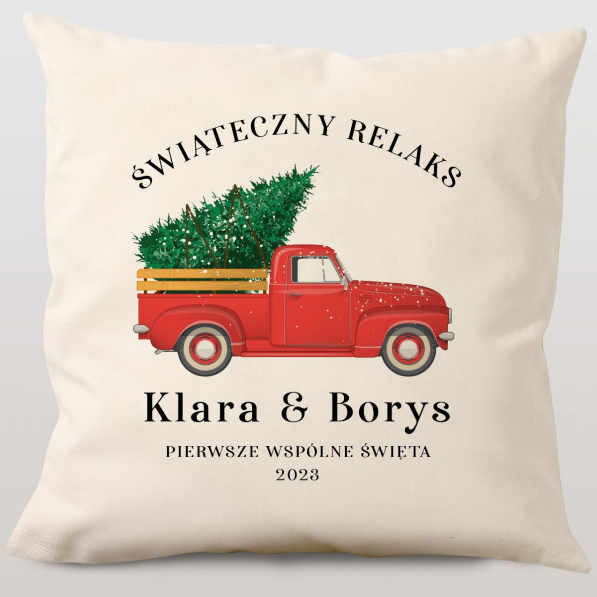 Świąteczna personalizowana poduszka