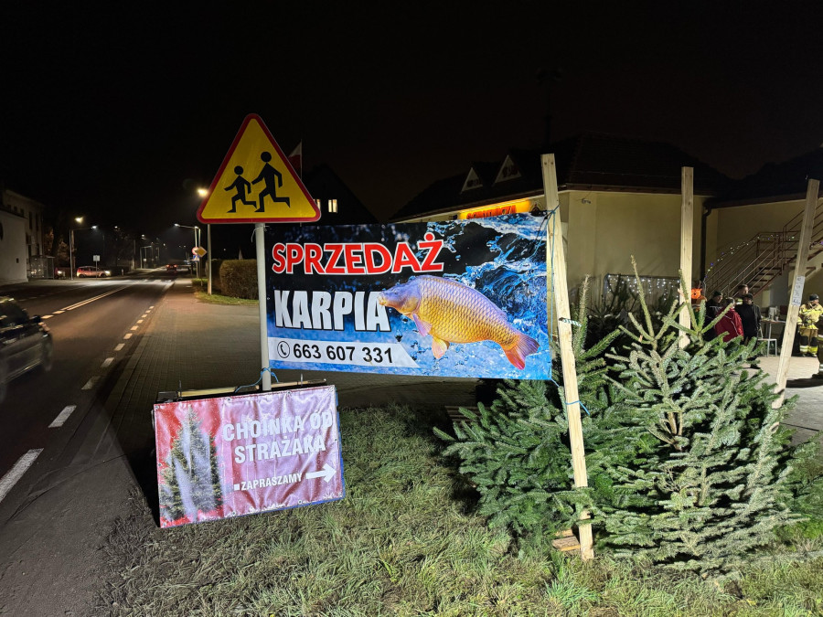 Jak choinka i karp, to tylko od strażaków (źródło: OSP Kunice)