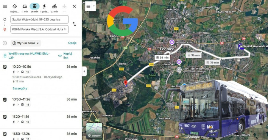 Autobusy MPK pojawiły się w Google Maps (mat. prasowe)