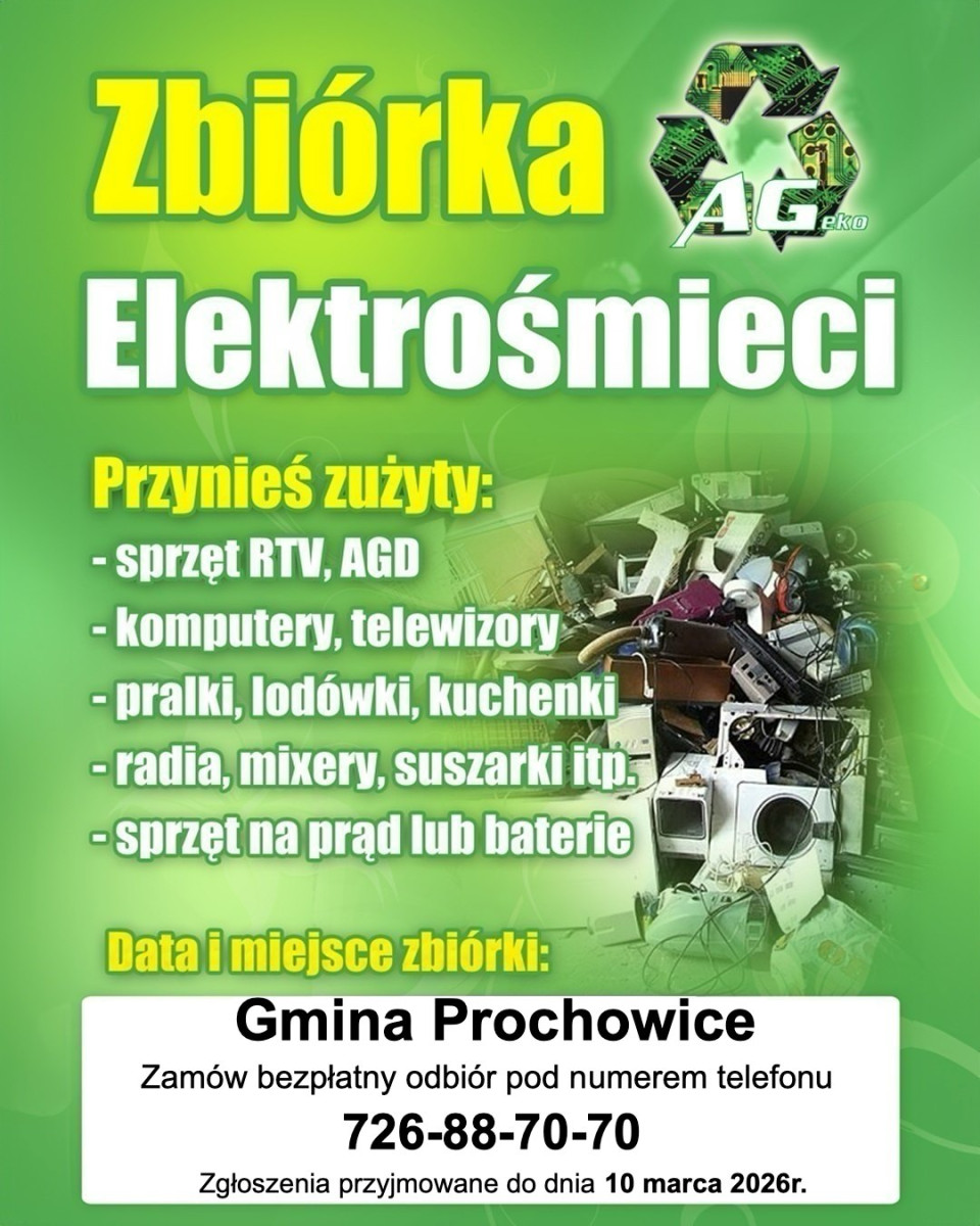 W gminie Prochowice trwa zbiórka elektrośmieci (mat. prasowe)