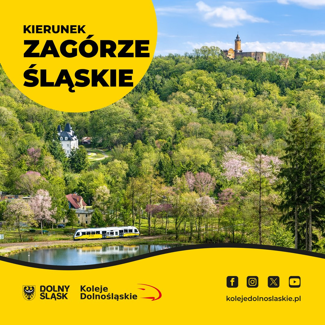 Pociągiem z Legnicy można szybko dotrzeć do Zagórza Śląskiego (mat. prasowe)