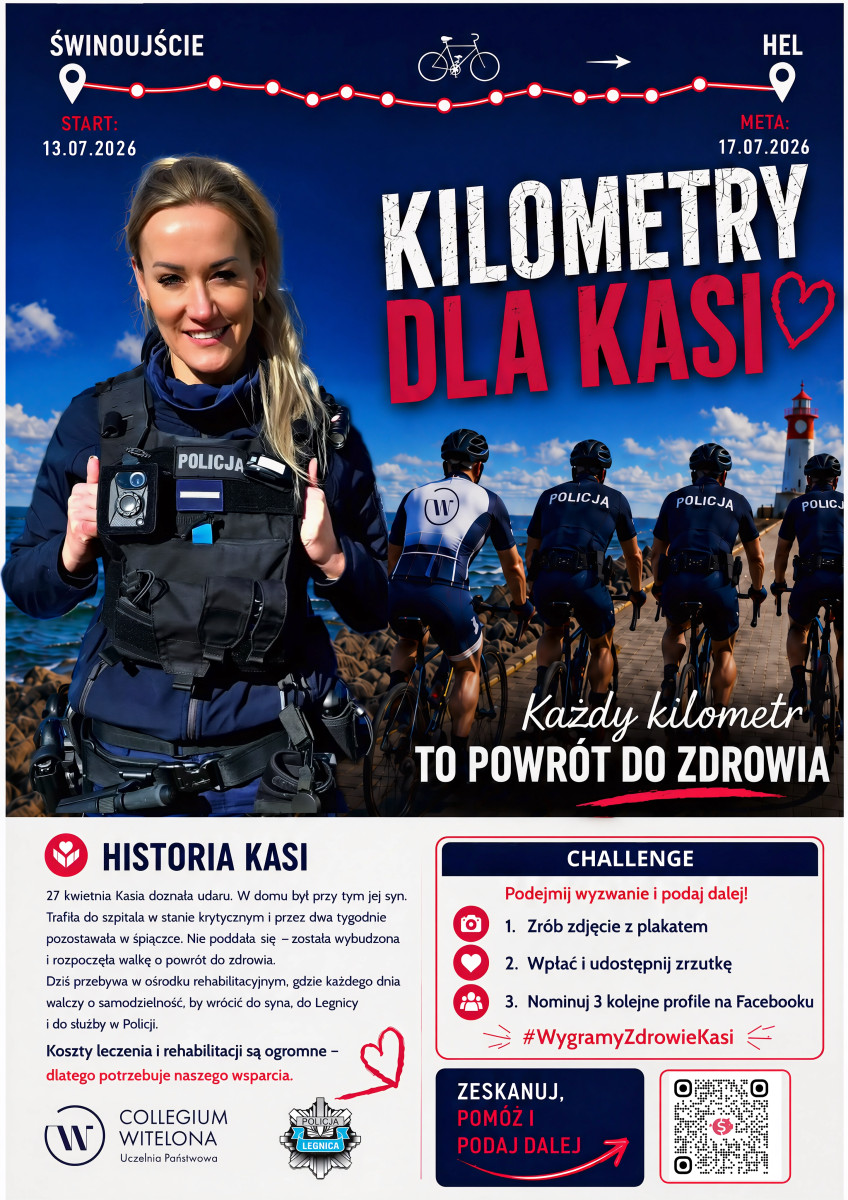 Kręcą kilometry z Legnicy nad morze. Tak chcą pomóc policjantce po udarze (mat. prasowe)