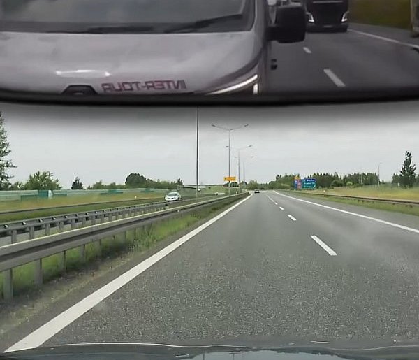 Groźna sytuacja na A4 przed Wrocławiem. Kierowca busa "na zderzaku"-110086