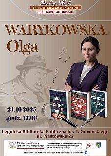 Zaproszenie na spotkanie autorskie z Olgą Warykowską