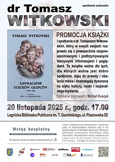 Spotkanie autorskie z dr. Tomaszem Witkowskim
