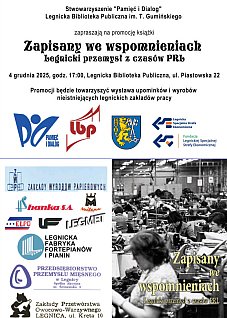 Promocja ksiażki Zapisany we wspomnieniach. Legnicki przemysł z czasów PRL