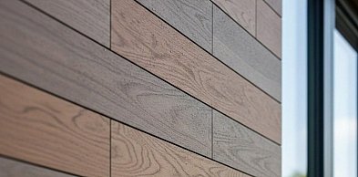 Imitacja drewna na elewacji z paneli drewnopodobnych