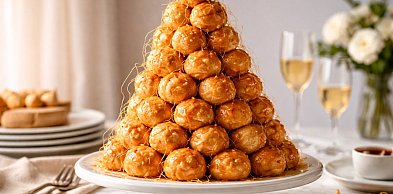 Croquembouche – wieża z ptysiów z karmelem
