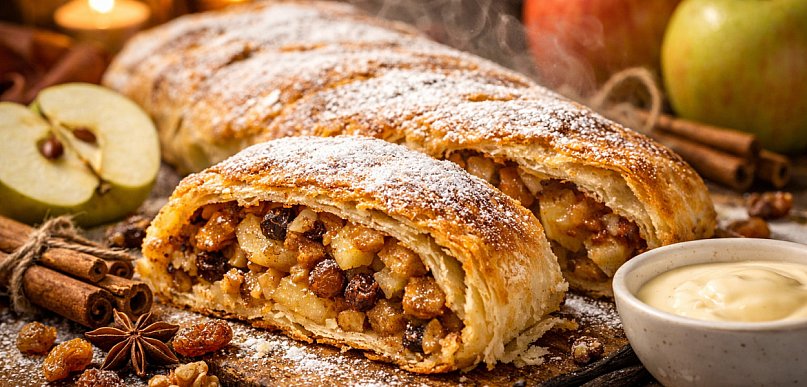 Strucla cieńka jak pergamin, pachnąca jabłkami