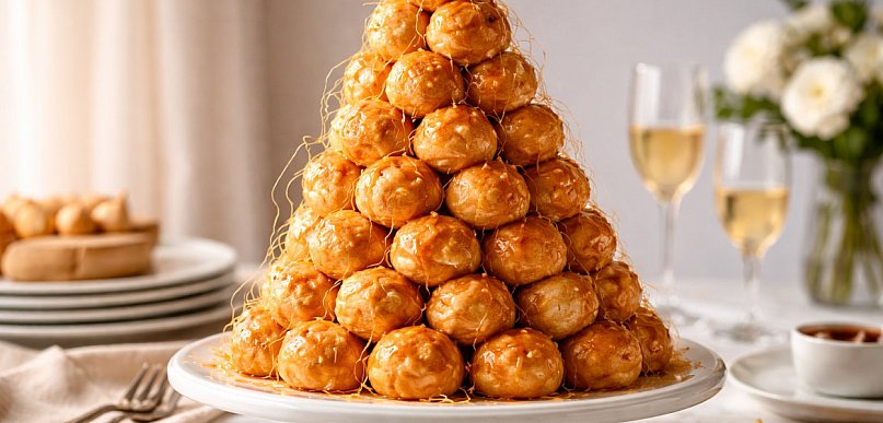Croquembouche – wieża z ptysiów z karmelem