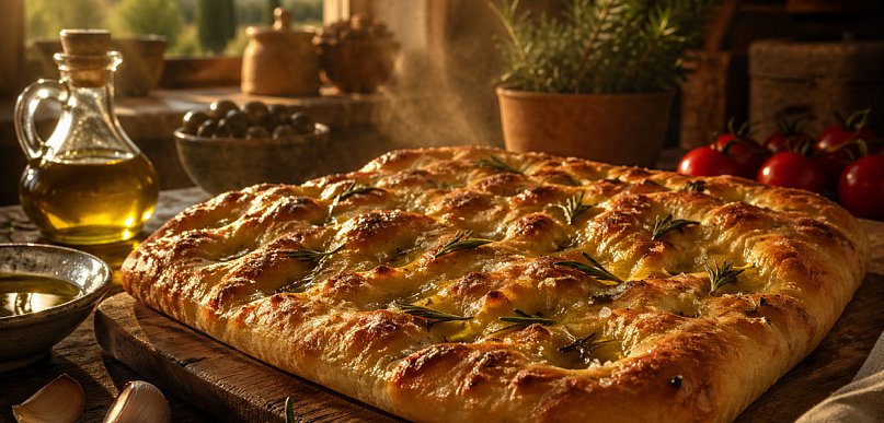 Focaccia – chrupiąca na zewnątrz, puszysta w środku
