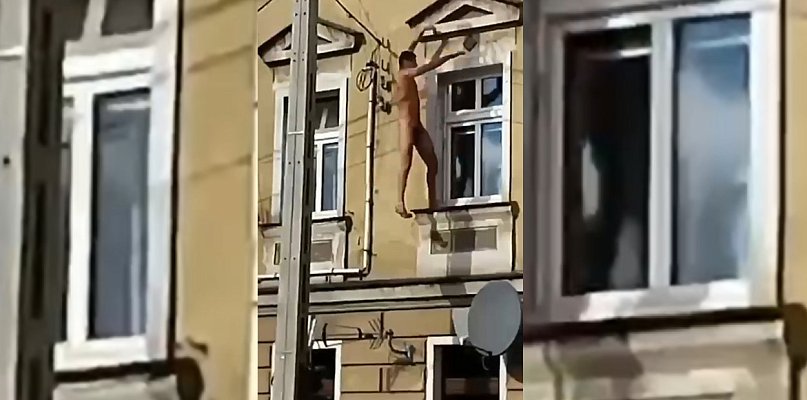 Nagi mężczyzna „opuścił” mieszkanie przez okno na drugim piętrze - 115887