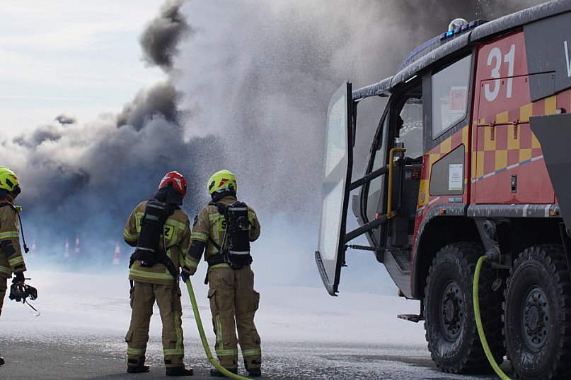 Tak wyglądały ćwiczenia na wrocławskim lotnisku