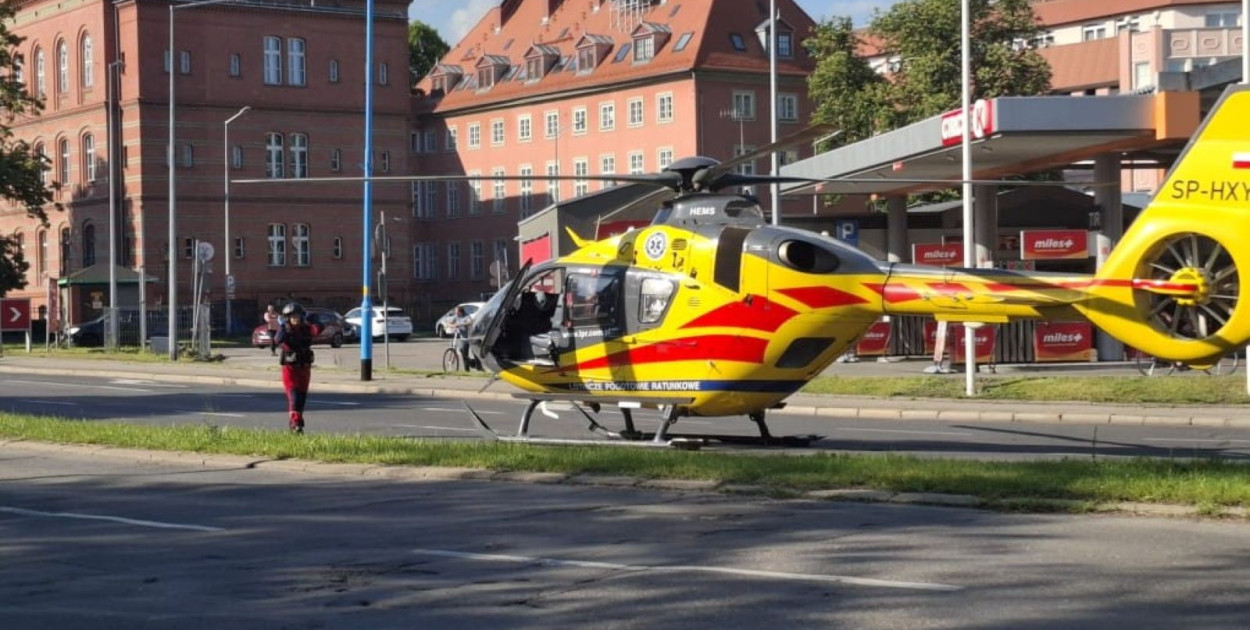 14-latek ciężko poparzony, Lądował śmigłowiec LPR (Wojciech Obremski lca.pl)