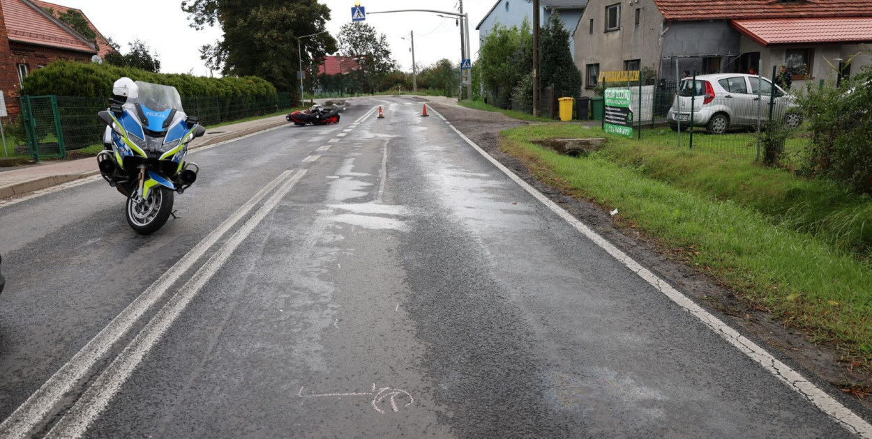 Wypadek w Golance Dolnej (źródło:KMP Legnica)