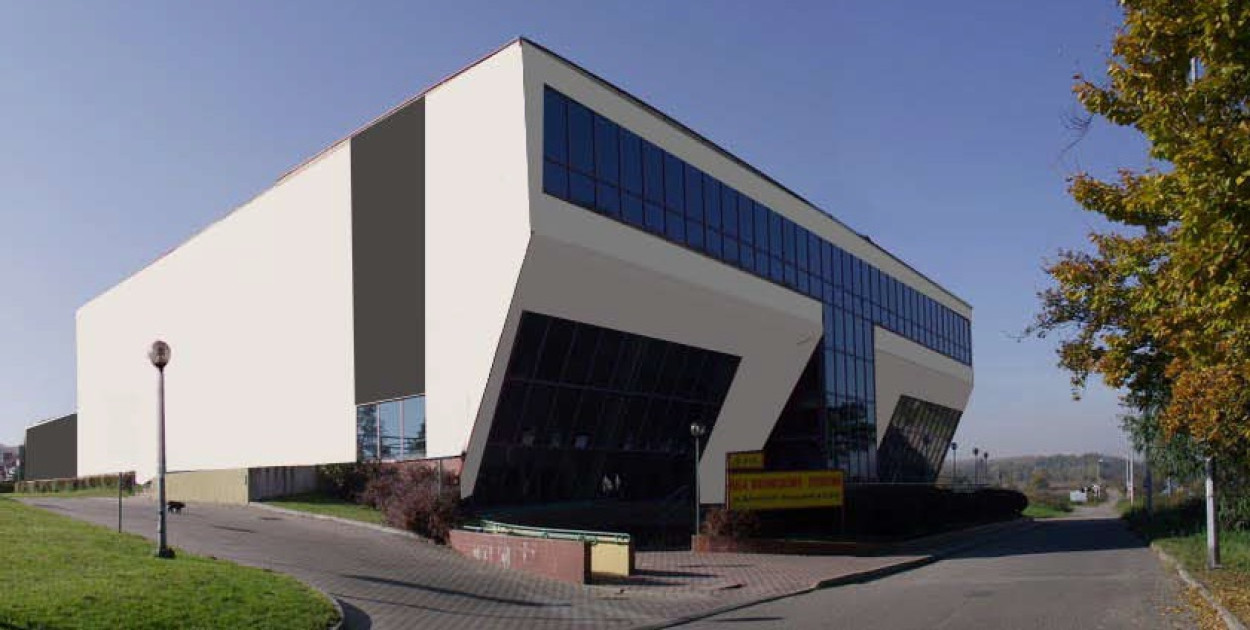 Wizualizacja hali przy Lotniczej po termomodernizacji (źródło: UM Legnica)