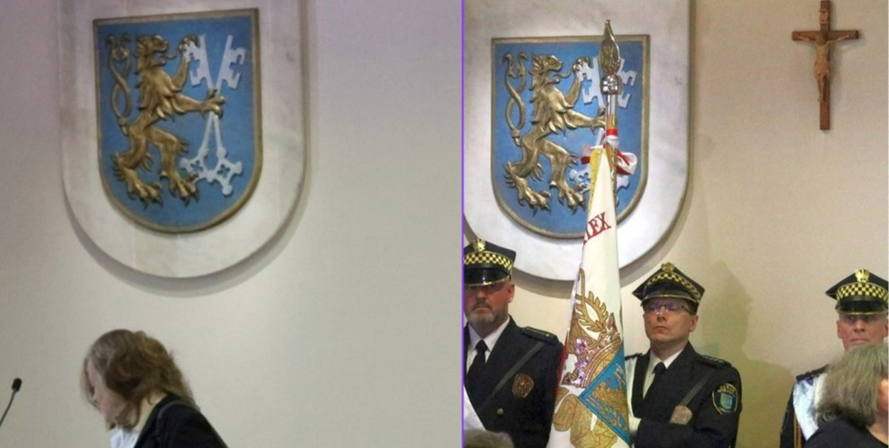 Sala sesyjna z krzyżem i bez (lca.pl)
