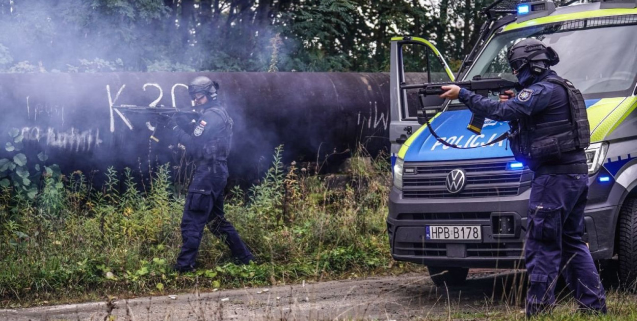 Policyjne ćwiczenia w KGHM (źródło: Policja Dolnośląska)