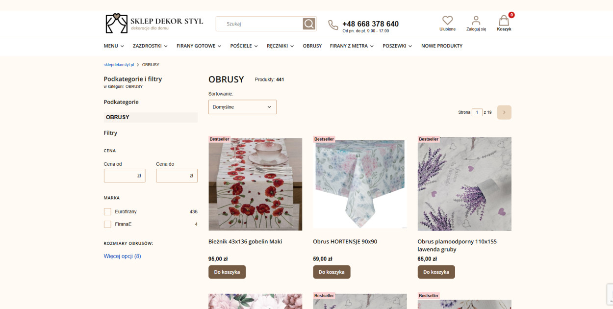 Obrusy gobelinowe Dekor Styl