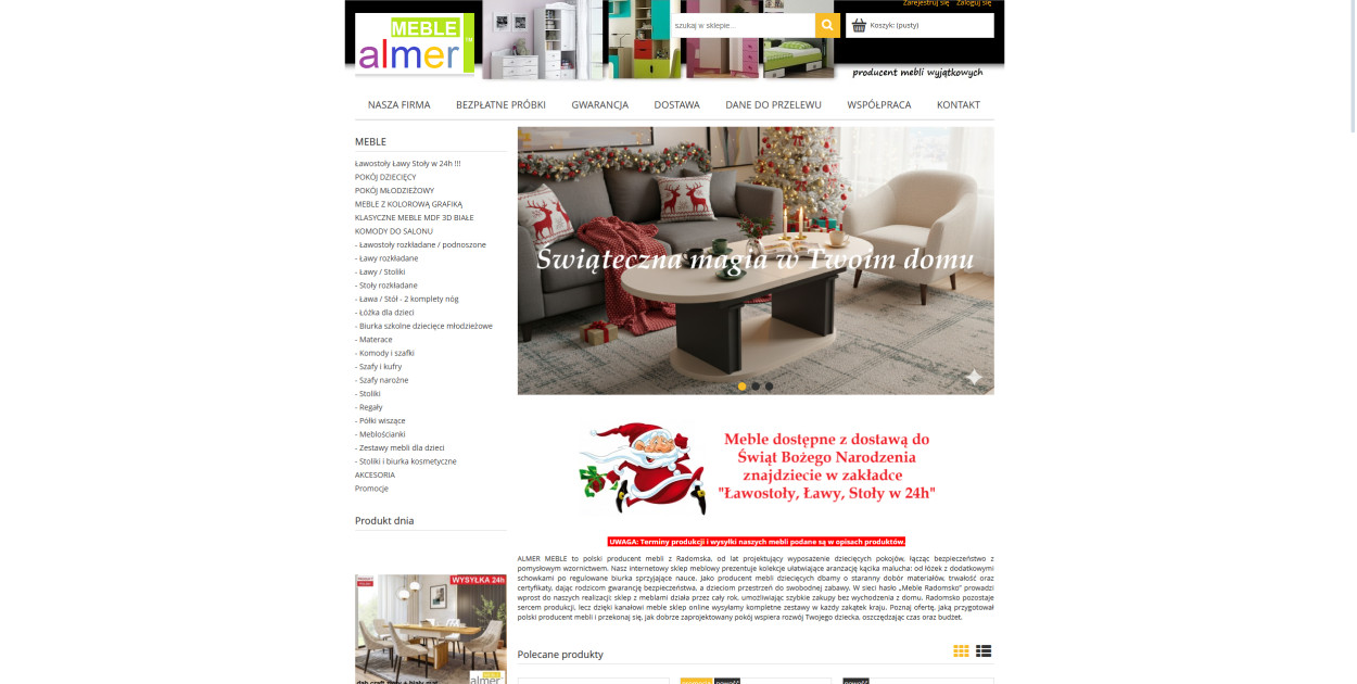 Internetowy sklep meblowy ALMER MEBLE