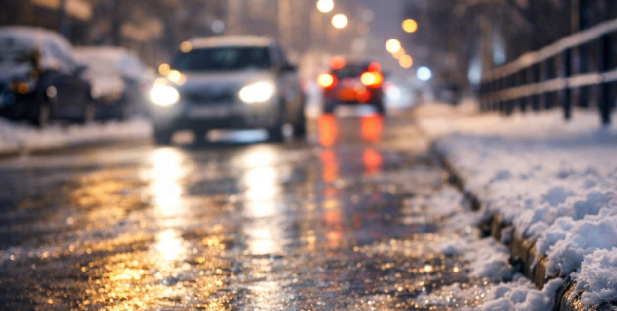 IMGW ostrzega przed oblodzeniem (obraz wygenerowany przez AI)