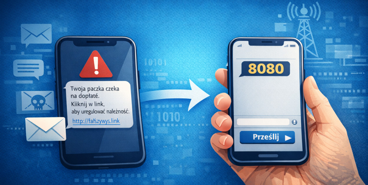 Dostałeś podejrzanego SMS-a?  Zgłoś przekazując go na specjalny numer 8080 (obtaz wygenerowany przez AI)