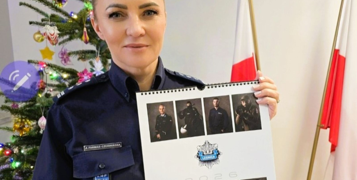 Męska edycja policyjnego kalendarza na 2026 rok (źródło: KMP Legnica)