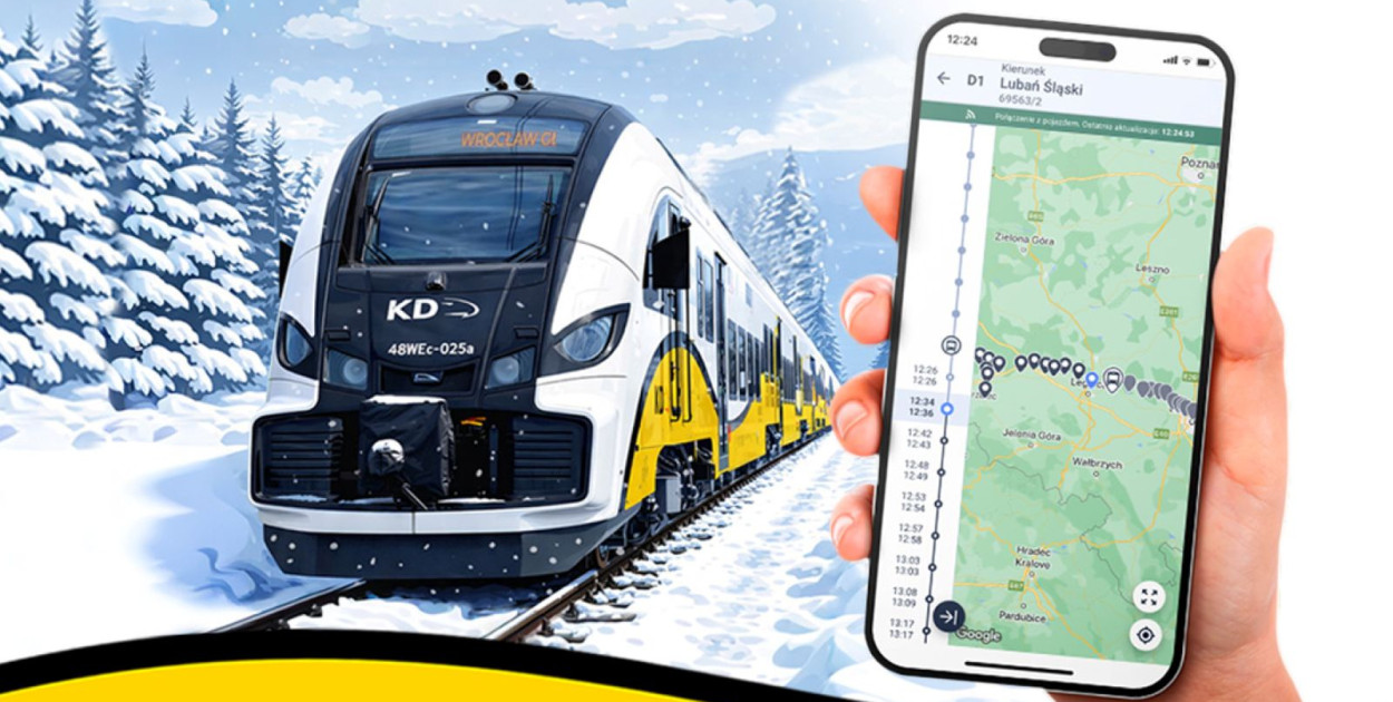 Pasażerowie KD mogą śledzić pociągi w telefonie