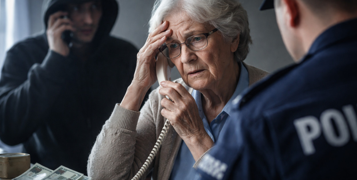 Na wnuczka, policjanta, bankowca wciąż działają (obraz wygenerowany przez AI)