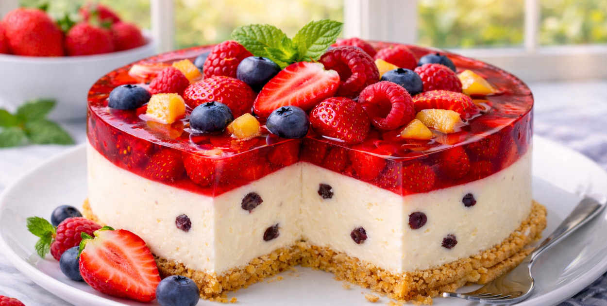 Sernik na zimno jak z dzieciństwa – kremowy z rodzynkami