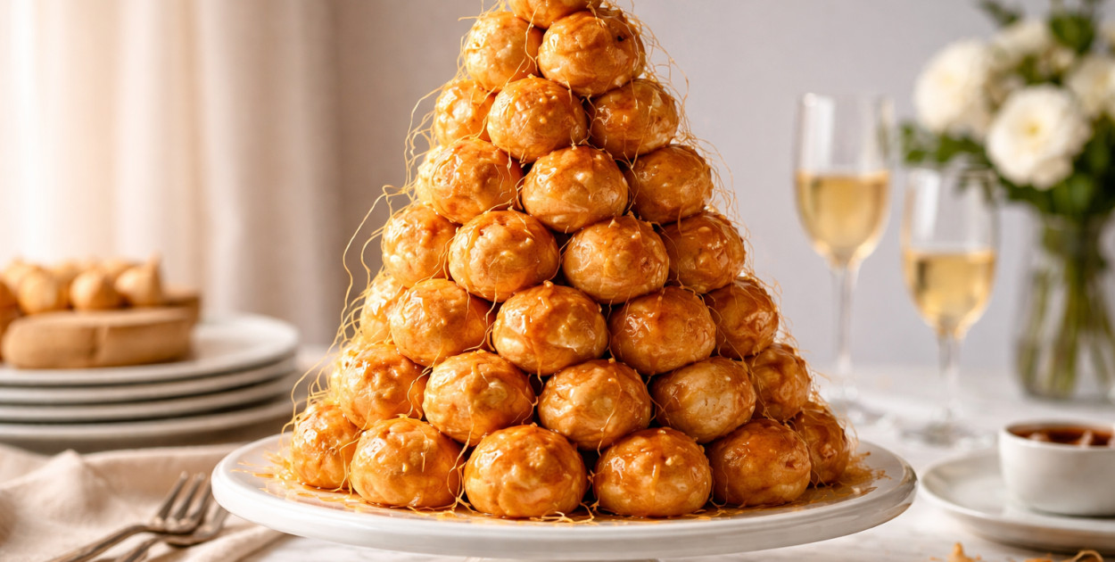 Croquembouche – wieża z ptysiów z karmelem