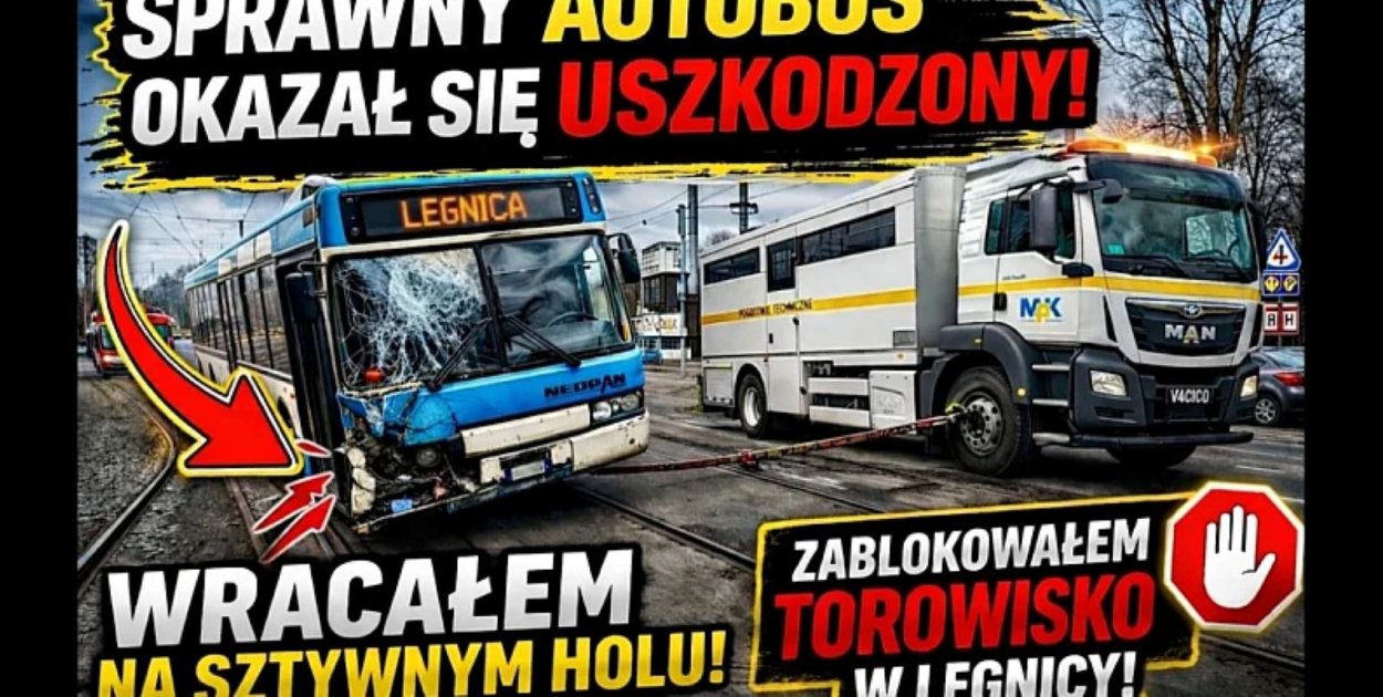 Sprawny autobus okazał się uszkodzony. Zablokował torowisko